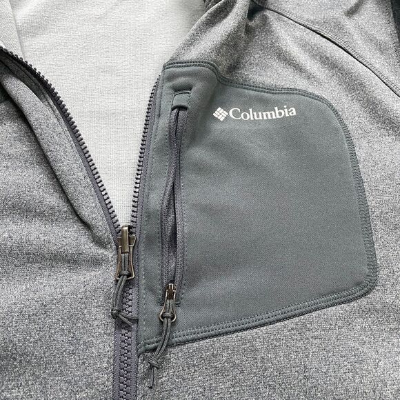 Columbia Active Jacket Men XL Gray Full Zip Pocket Mock Neck Long Sleeve Outdoor - Picture 4 of 10
